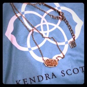 Kendra Scott Elisa Rose Gold Drusy Necklace
